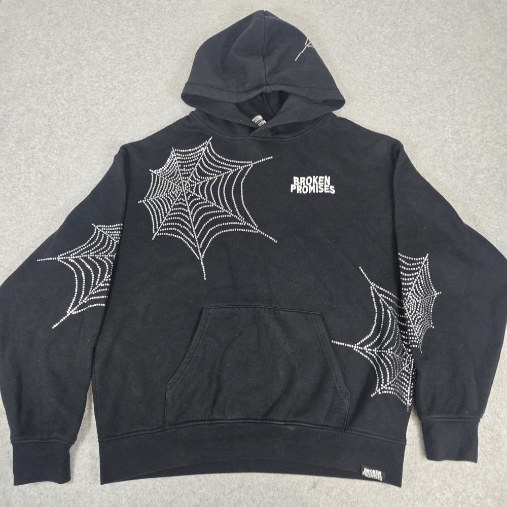 Broken Promises Hoodie Womens Small Black Stoned Web Outdoors